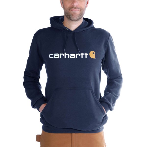 0011125  signature logo hooded sweatshirt 100074 nvy carhartt final