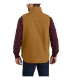 0013556  washed duck sherpa lined mock neck vest 104277 brown carhartt