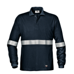 Μακρυμάνικη GINKO Polo Shirt MC6224 από 99% πολυεστέρα και 1% αντιστατική ίνα, με ανακλαστική ταινία στο στήθος και μανίκια. Προστατευτική και άνετη, σύμφωνα με τα πρότυπα EN 1149-5, EN ISO 14116, EN 13688 και EN 17353 B3