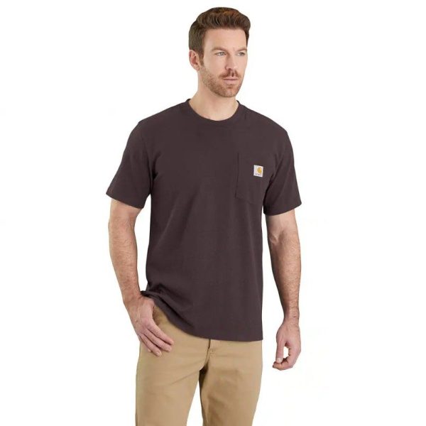 ΜΠΛΟΥΖΑ ΚΟΝΤΟΜΑΝΙΚΗ WORKWEAR POCKET SHORT SLEEVE 103296 CARHARTT DARK SEPIA