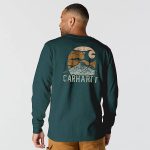 ΜΠΛΟΥΖΑ ΜΑΚΡΥΜΑΝΙΚΗ RELAXED FIT HEAVYWEIGHT MOUNTAIN 107260 CARHARTT ΠΡΑΣΙΝΟ xalatsis 2