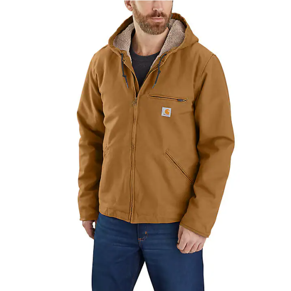 ΜΠΟΥΦΑΝ RELAXED FIT WASHED DUCK SHERPA LINED 104392 CARHARTT καφε xalatsis