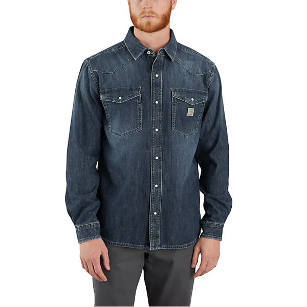 ΠΟΥΚΑΜΙΣΟ ΜΑΚΡΥΜΑΝΙΚΟ MIDWEIGHT DENIM 106429 CARHARTT xalatsis