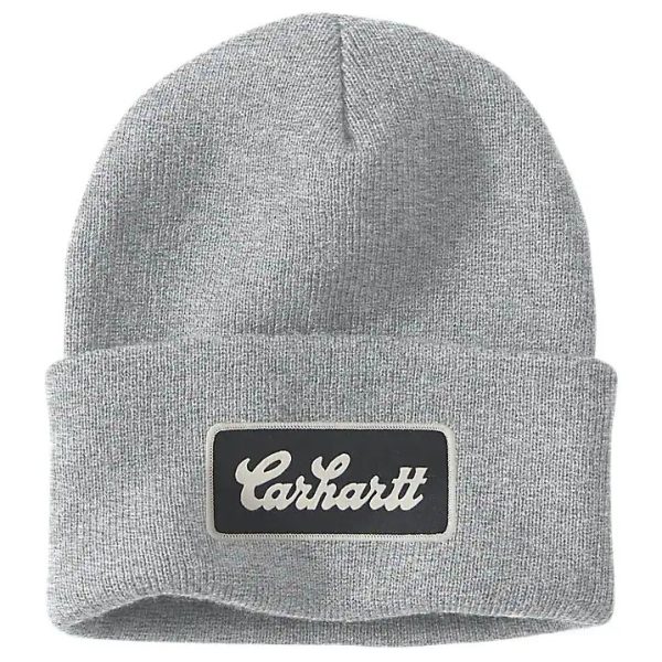 ΣΚΟΥΦΟΣ KNIT CUFFED SCRIPT PATCH 107007 CARHARTT γκρι xalatsis