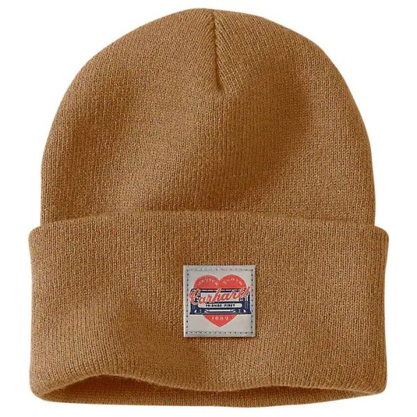ΣΚΟΥΦΟΣ KNIT HEART PATCH BEANIE WOMENS 107409 CARHARTT καφε xalatsis