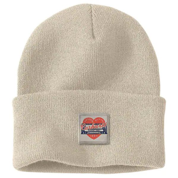 ΣΚΟΥΦΟΣ KNIT HEART PATCH BEANIE WOMENS 107409 CARHARTT λευκο xalatsis