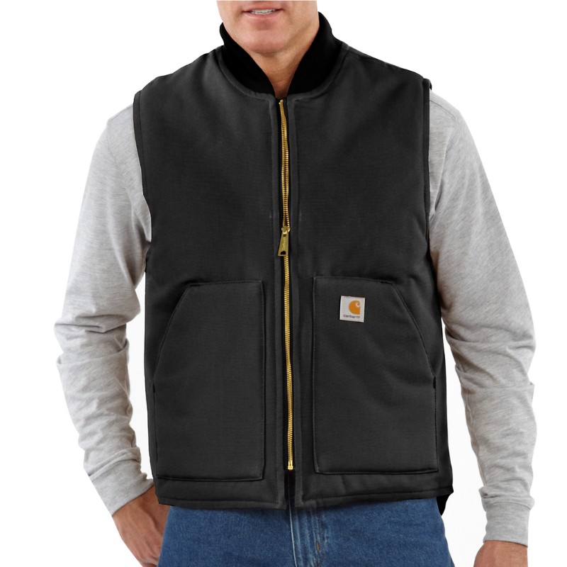 ΓΙΛΕΚΟ RELAXED FIΤ FIRM DUCK INSULATED RIB COLLAR 106676 CARHARTT xalatsis μαυρο