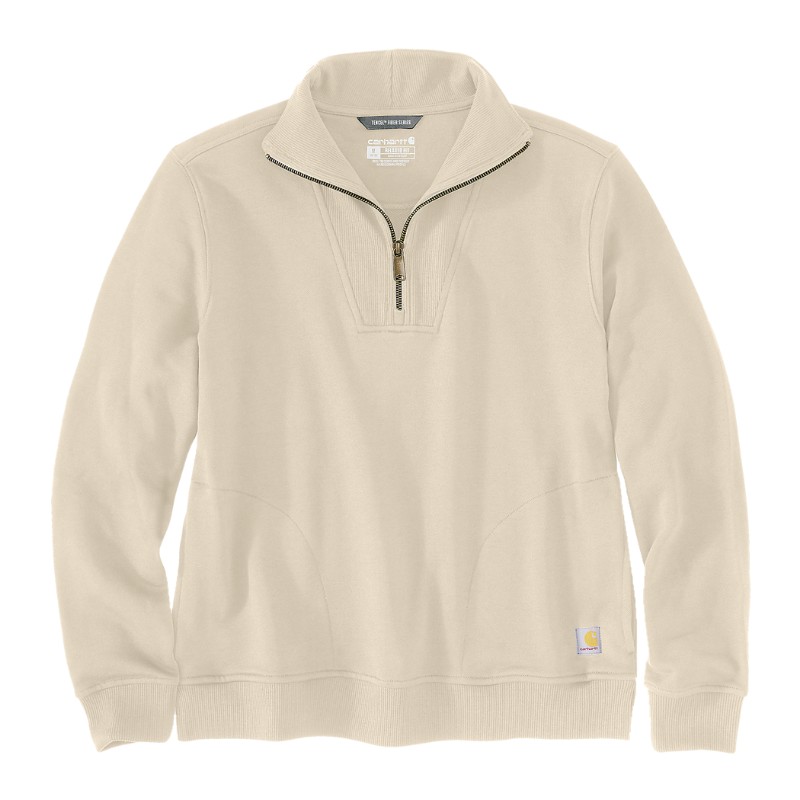 0016847 carhartt tencel fiber series relaxed fit half zip sweatshirt 106451 a16 oat milk 0016847 carhartt tencel fiber series relaxed fit half zip sweatshirt 106451 a16 oat milk